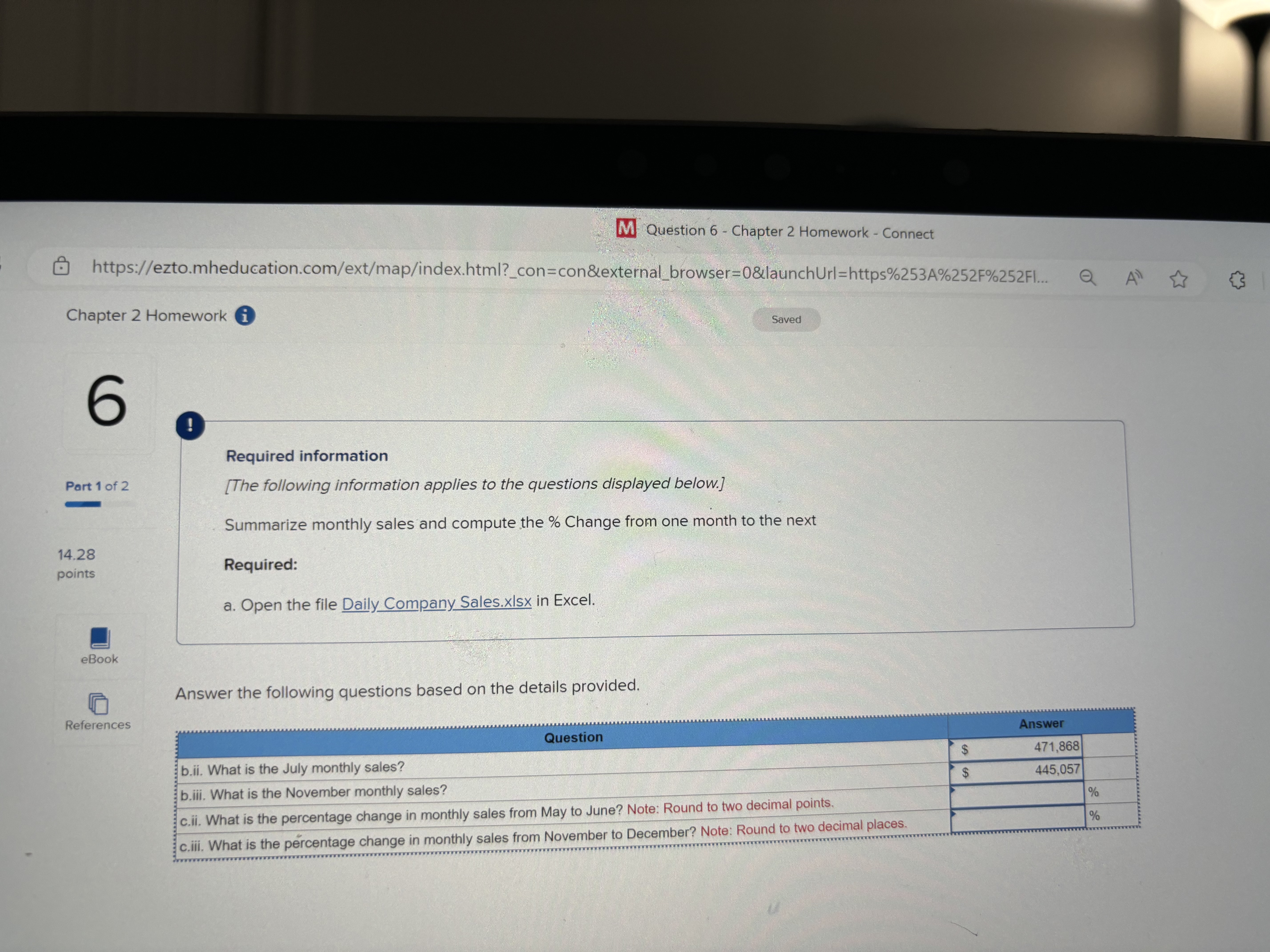 M Question 6 - Chapter 2 Homework - Connect
