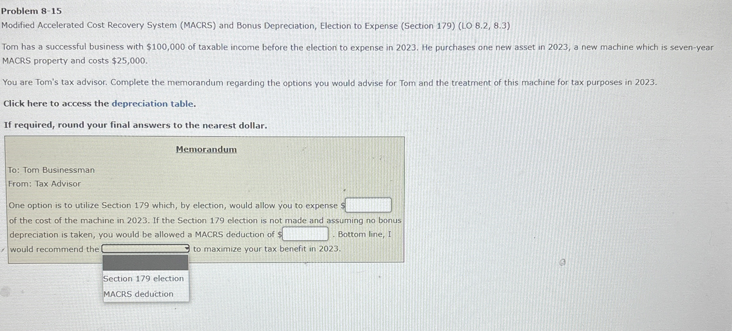 Problem 8 - 1 5 Modified Accelerated Cost