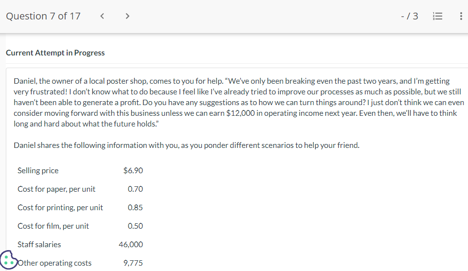Question70f17 < > | x... LU i x : Current Attempt