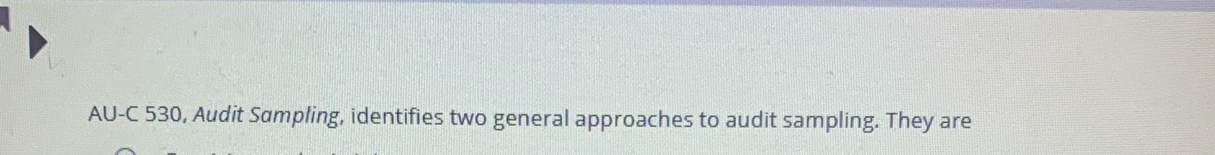 AU - C 5 3 0 , Audit Sampling, identifies two