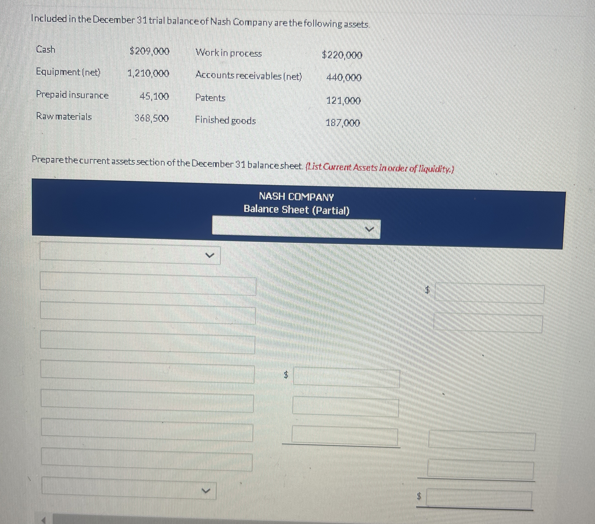 Included in the December 3 1 trial balance of