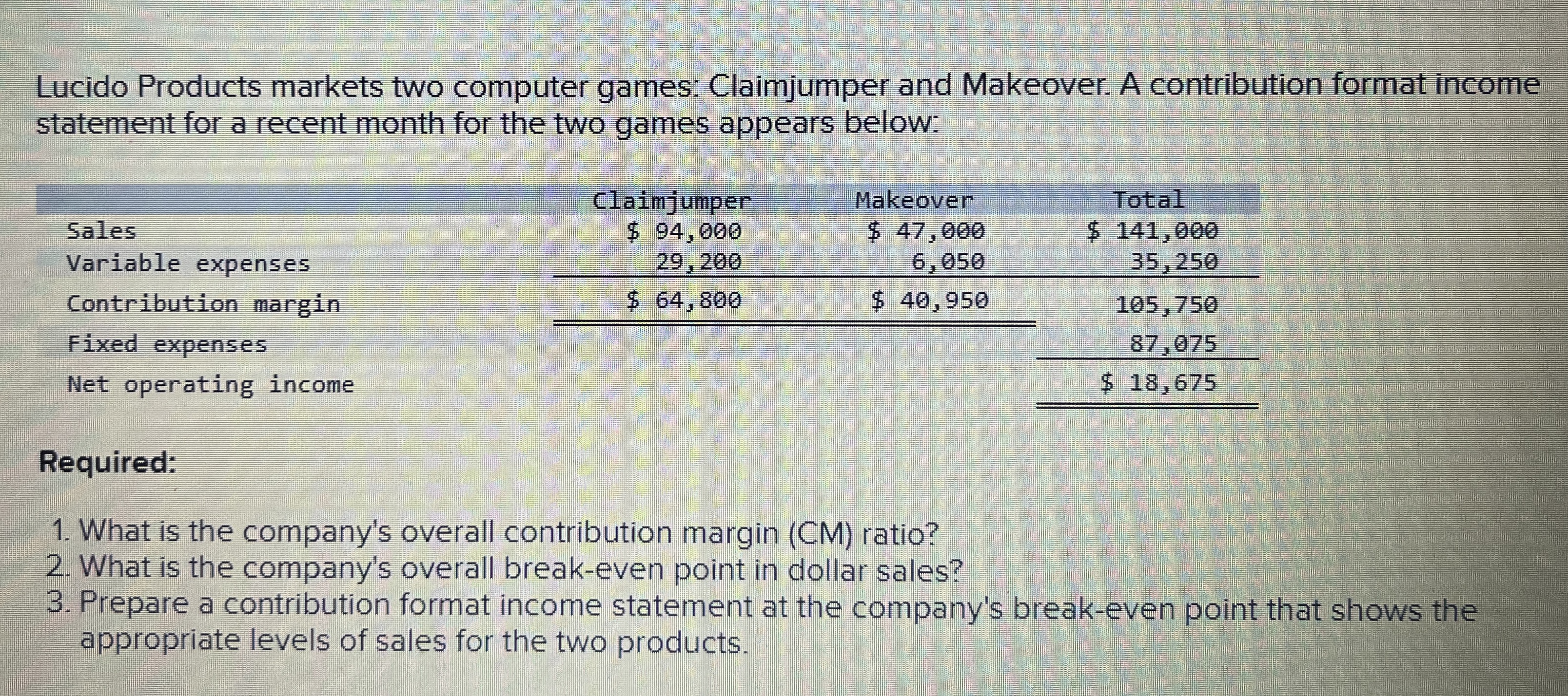 Lucido Products markets two computer games: