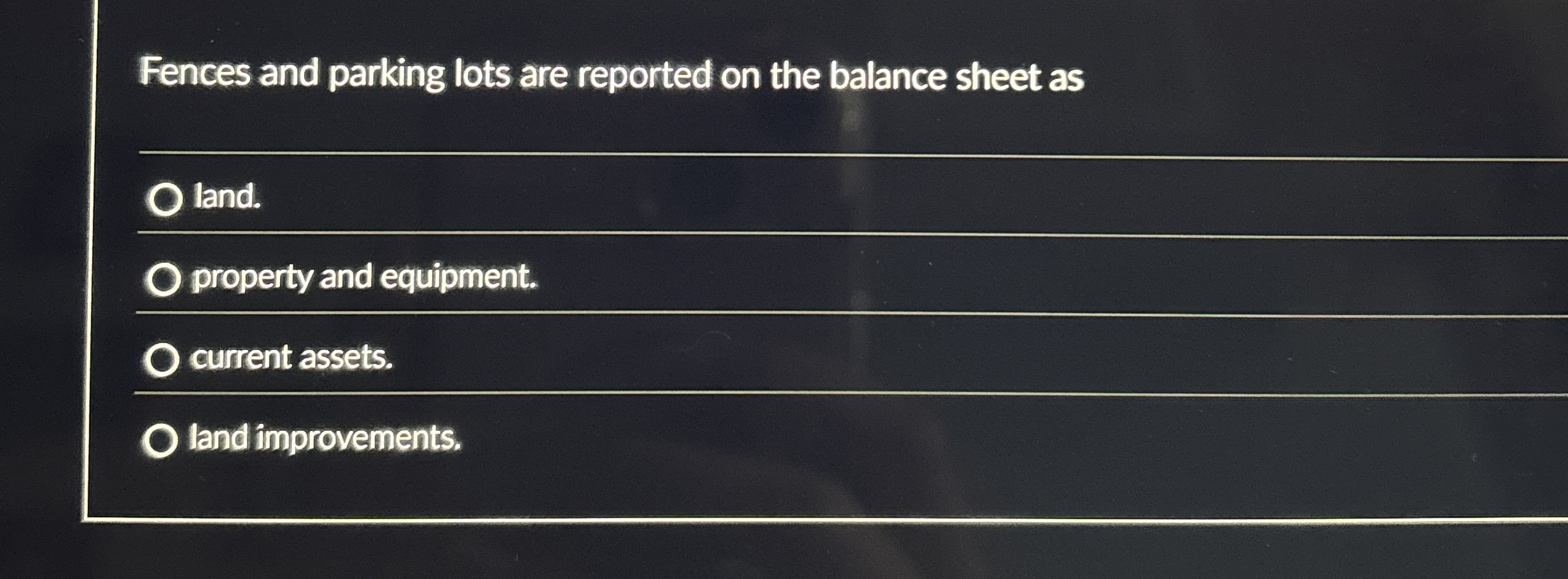 Fences and parking lots are reported on the