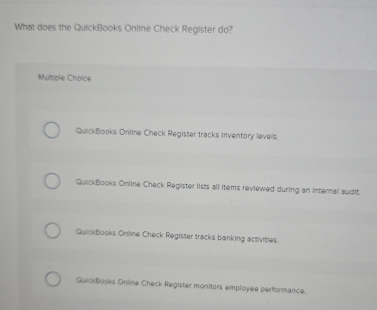 What does the QuickBooks Online Check Register do