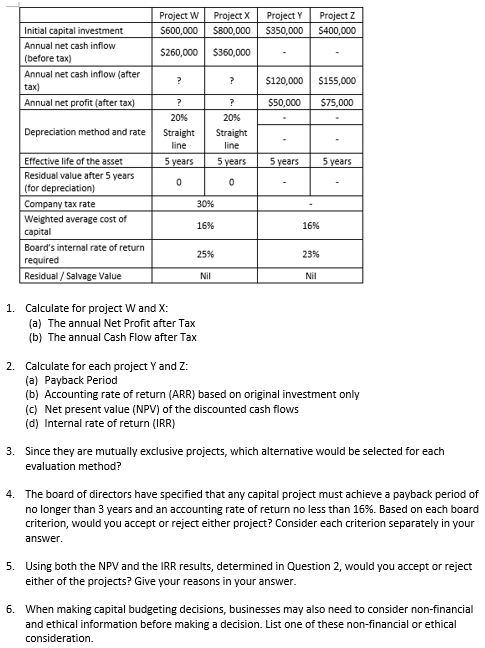 Question : Your company is considering four