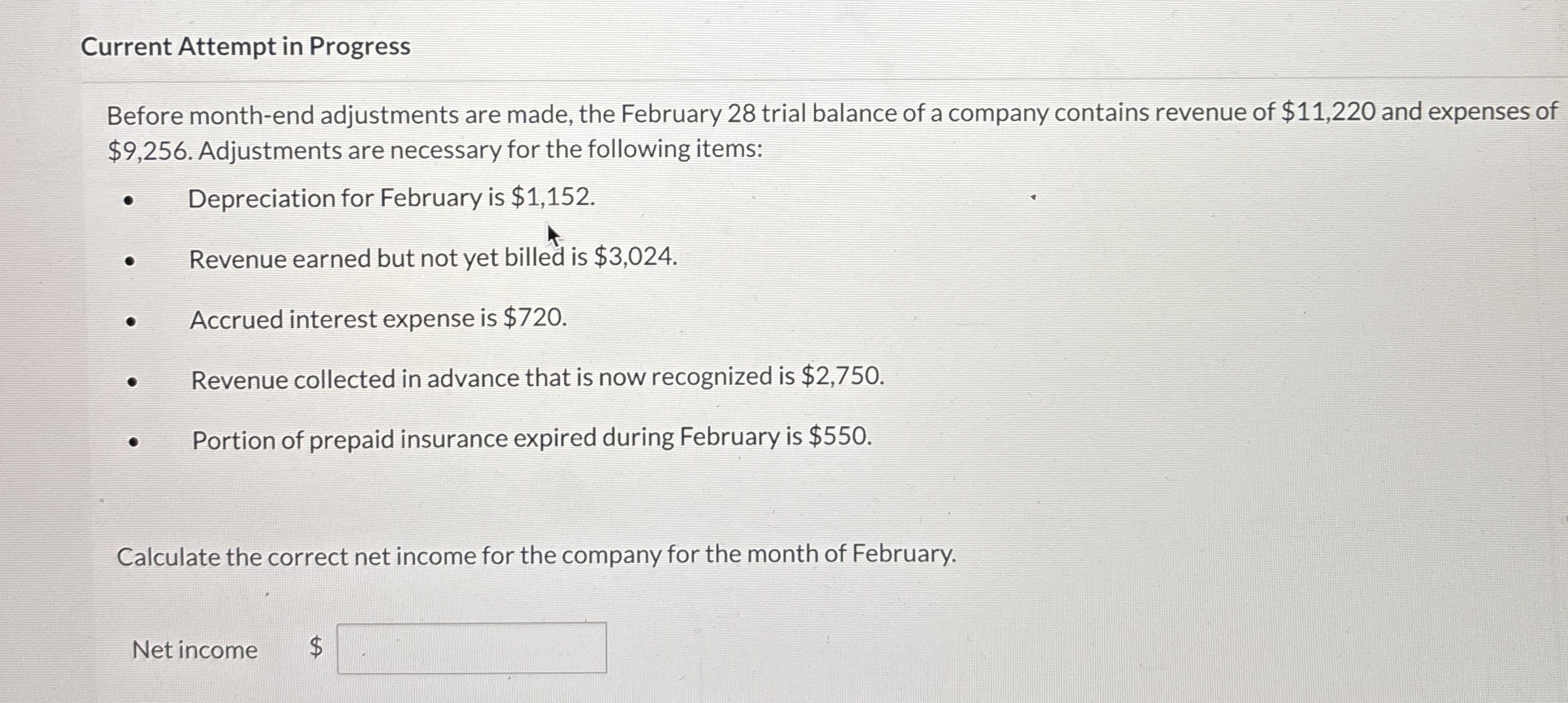Current Attempt in Progress Before month - end