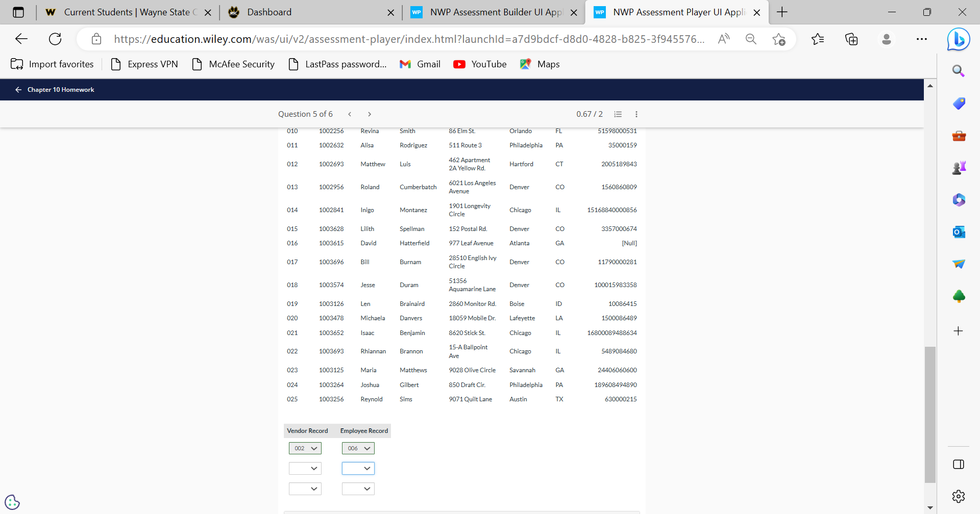 W Current Students | Wayne State C X Dashboard X