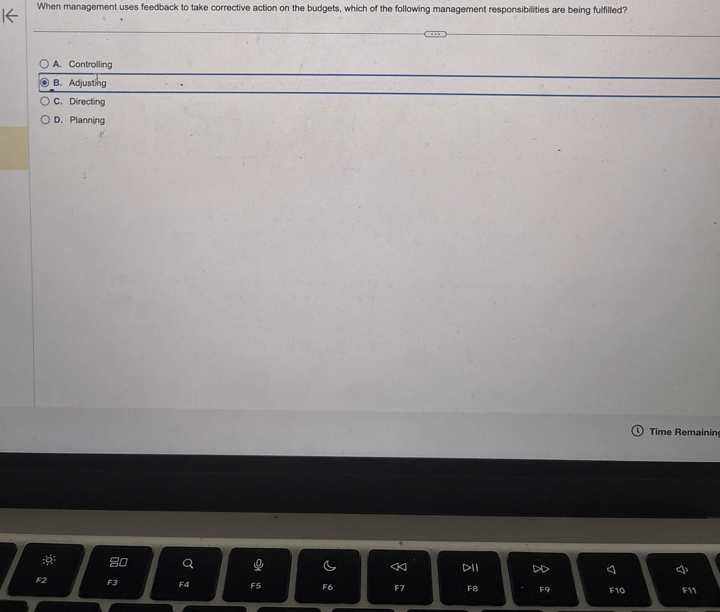 When management uses feedback to take corrective
