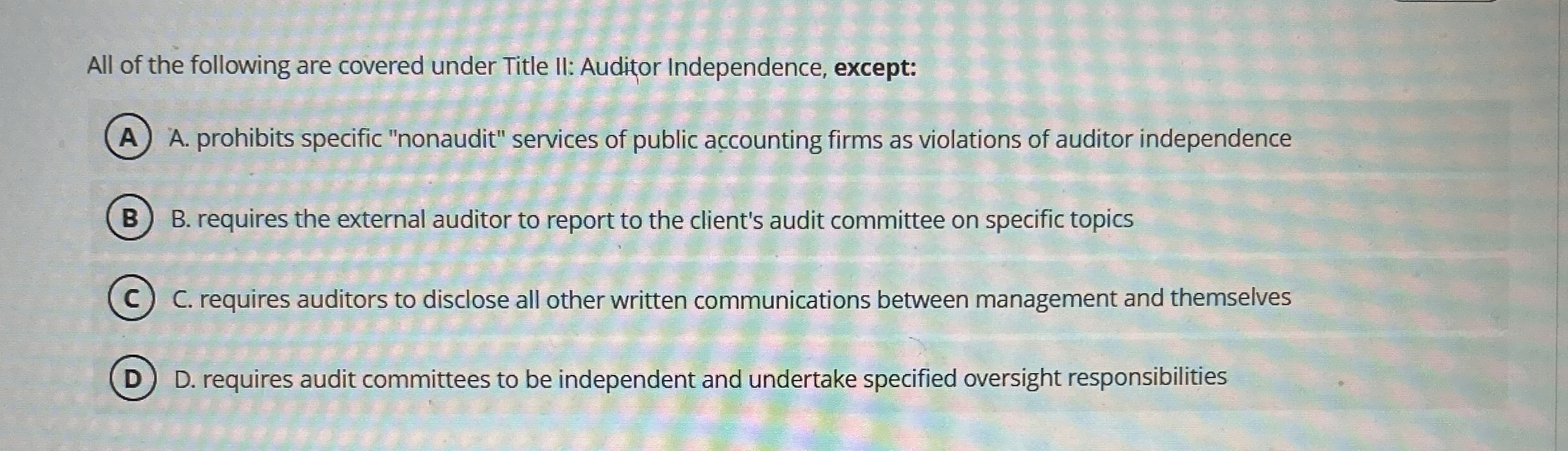 All of the following are covered under Title II: