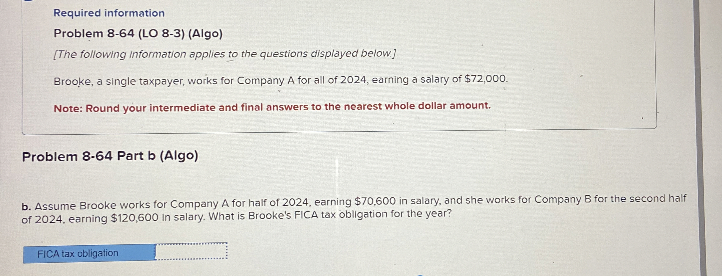 Required information Problem 8 - 6 4 ( LO 8 - 3 )