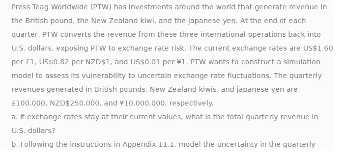 Press Teag Worldwide (PTW) has investments around