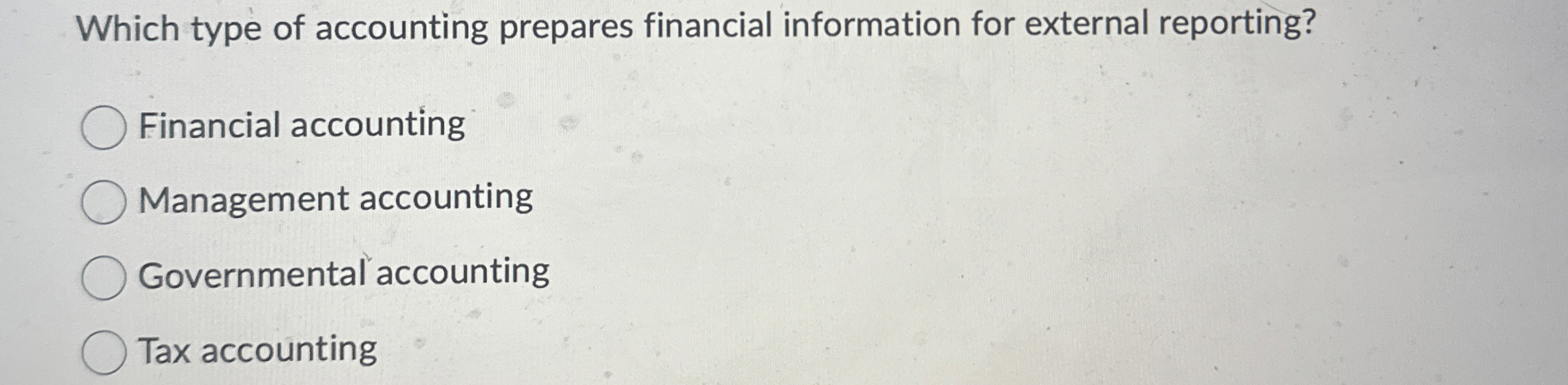 Which type of accounting prepares financial