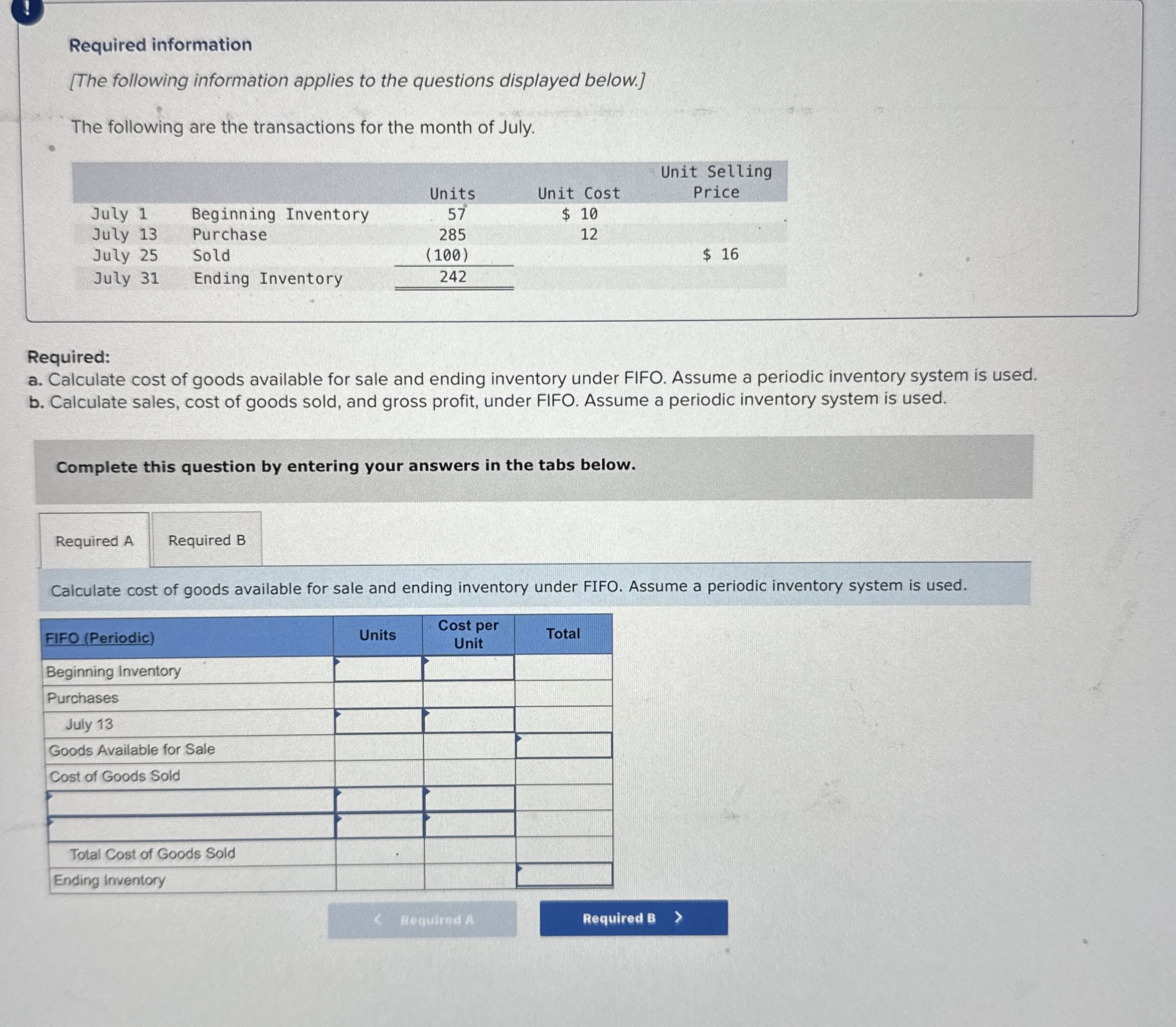 Required information [ The following information