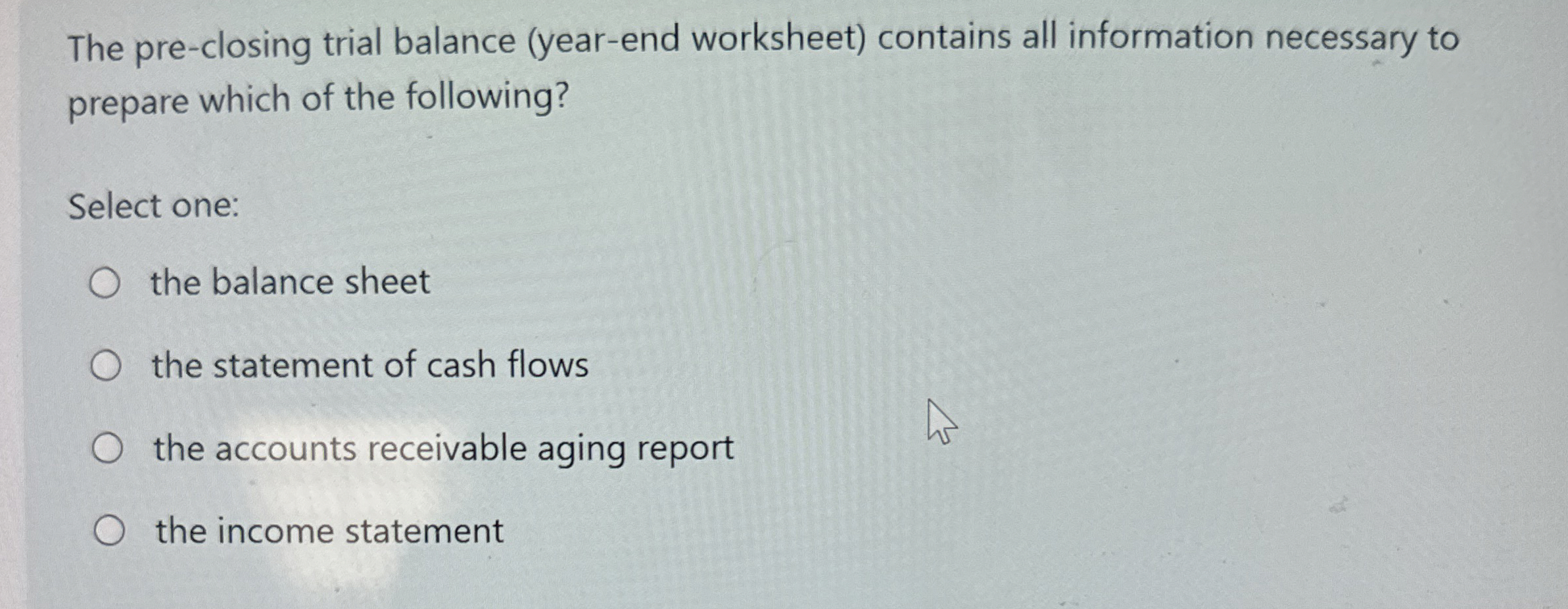 The pre - closing trial balance ( year - end