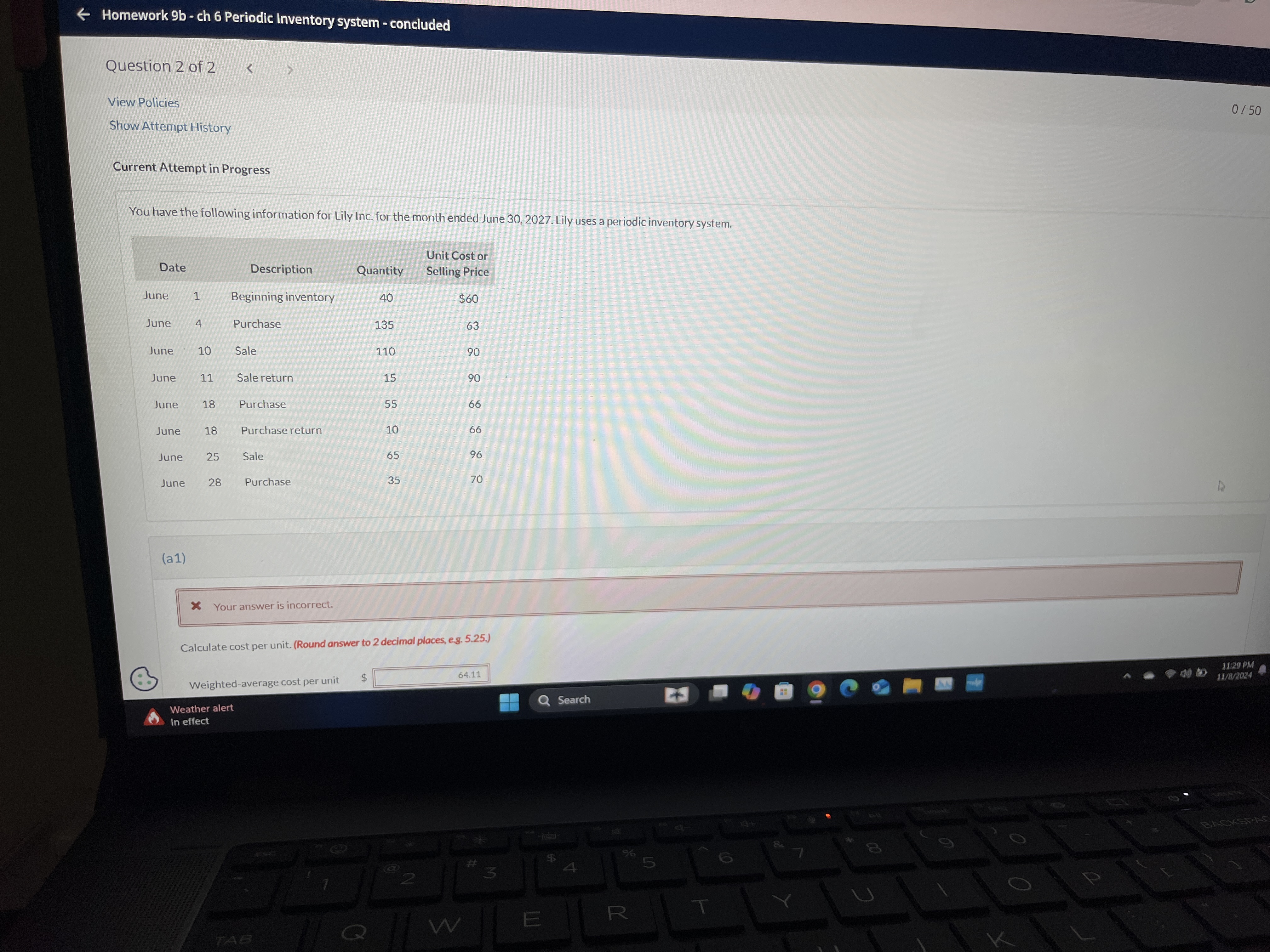 Current Attempt in Progress You have the