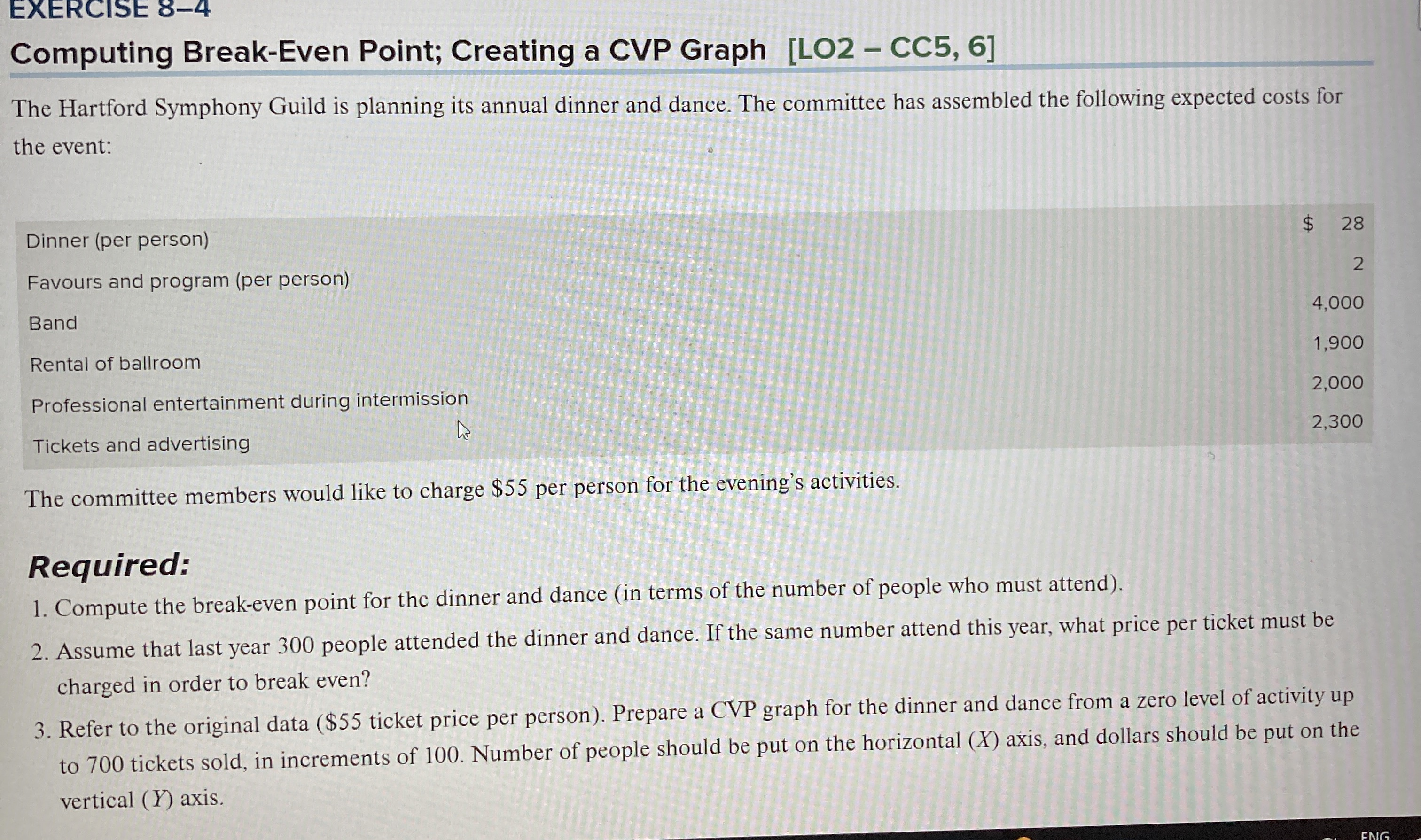 EXERCISE 8 - 4 Computing Break - Even Point;
