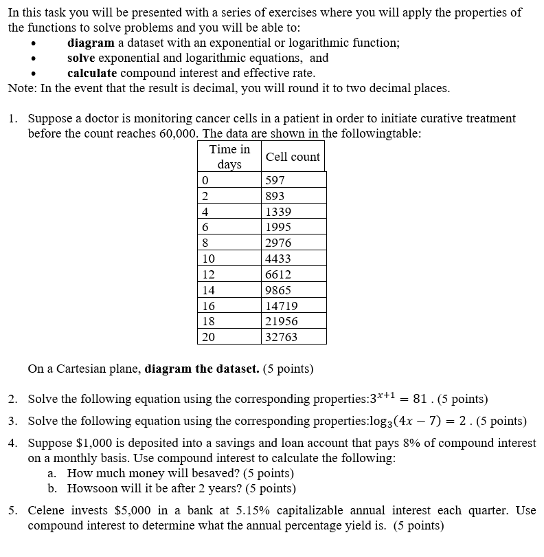 Exponential In this task you will be presented