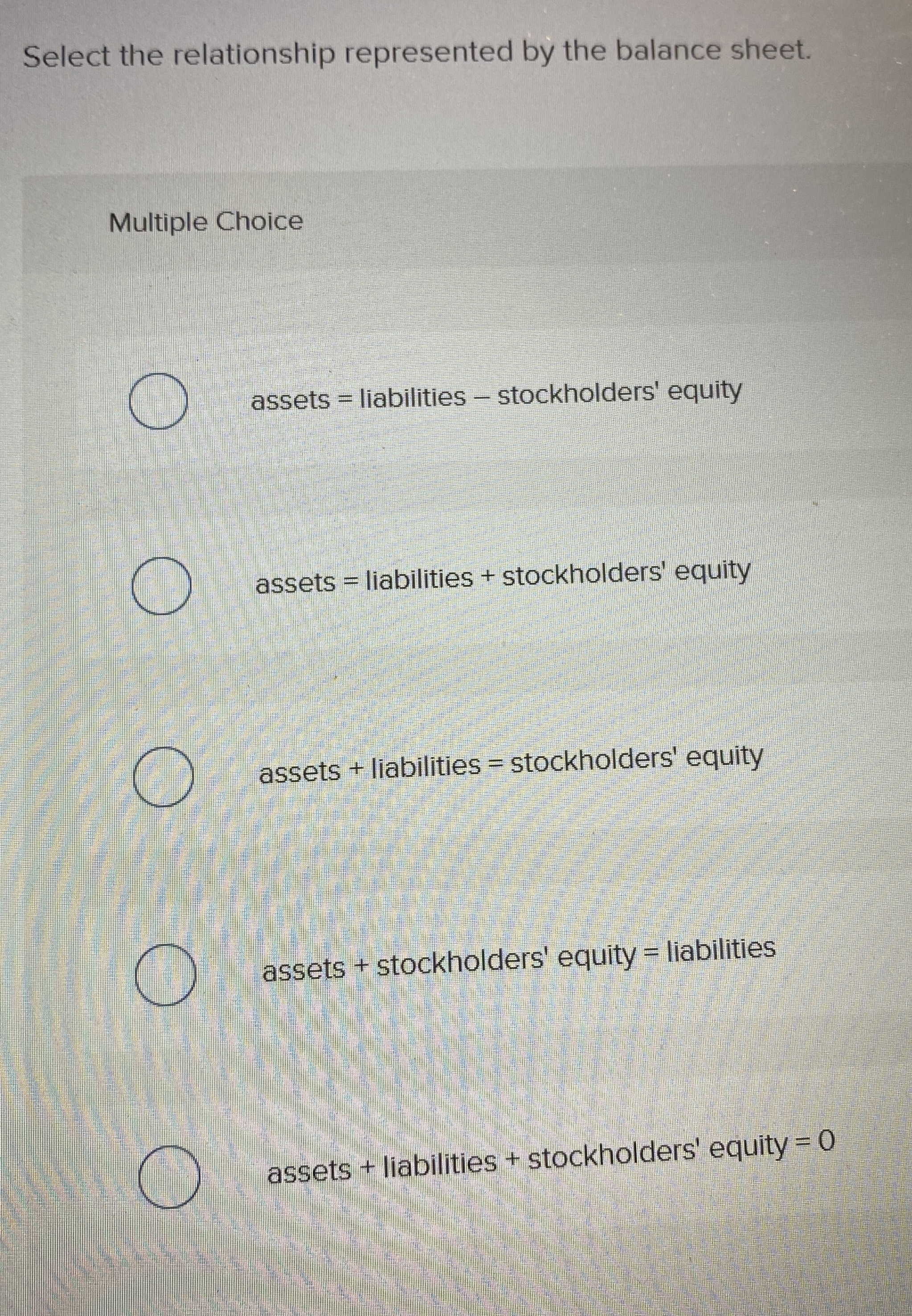 Select the relationship represented by the
