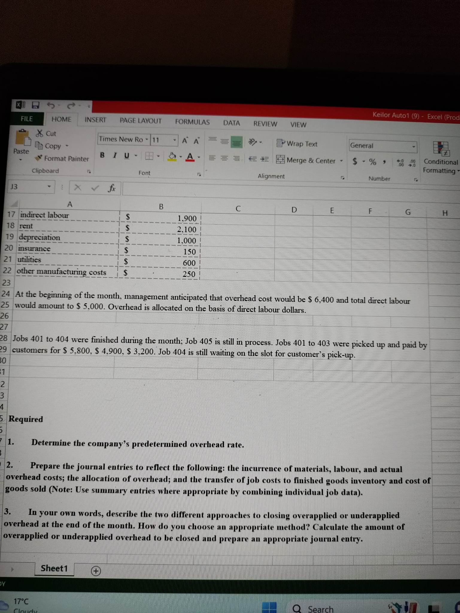 Keilor Auto1 (9) - Excel (Pro FILE HOME INSERT