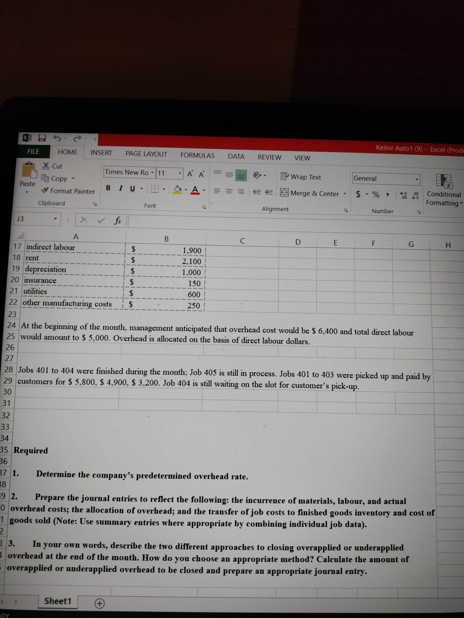 Keilor Auto1 (9) - Excel (Pro FILE HOME INSERT