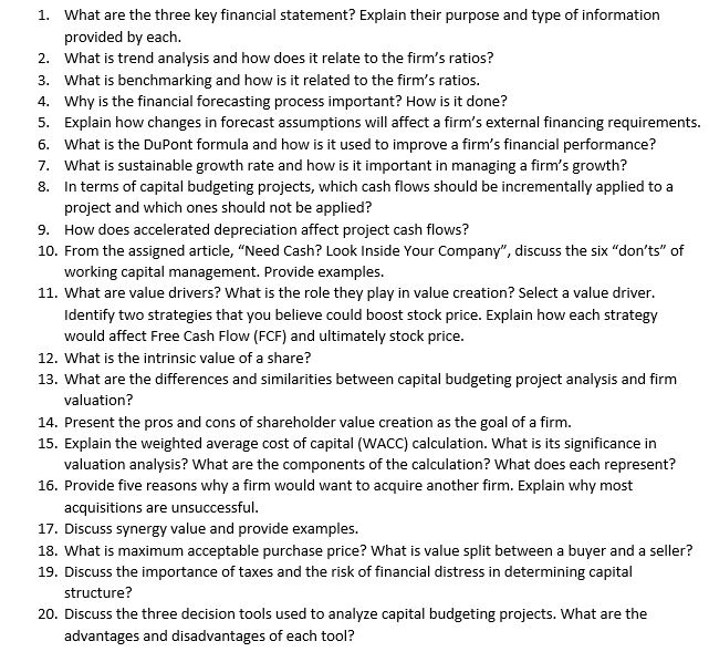 Please help assist in explaining as many as