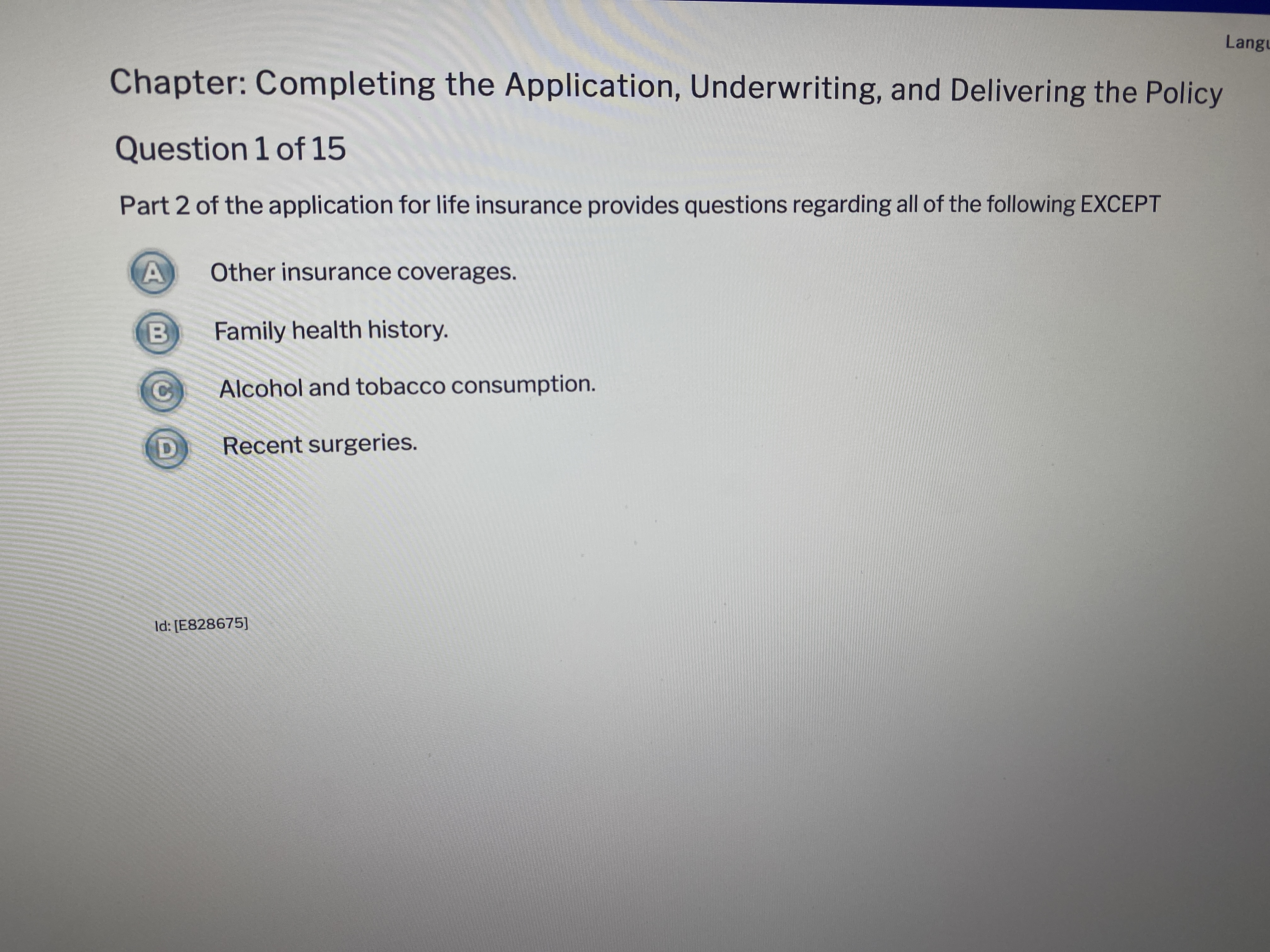 Lang Chapter: Completing the Application,