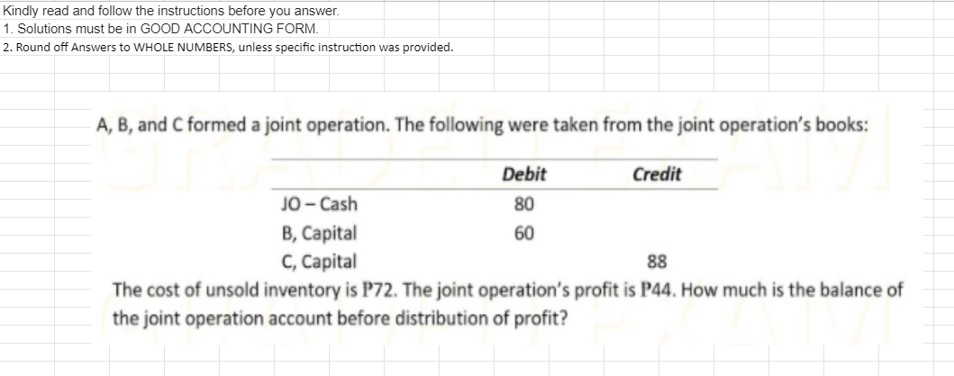 PROBLEM 1 Kindly read and follow the instructions