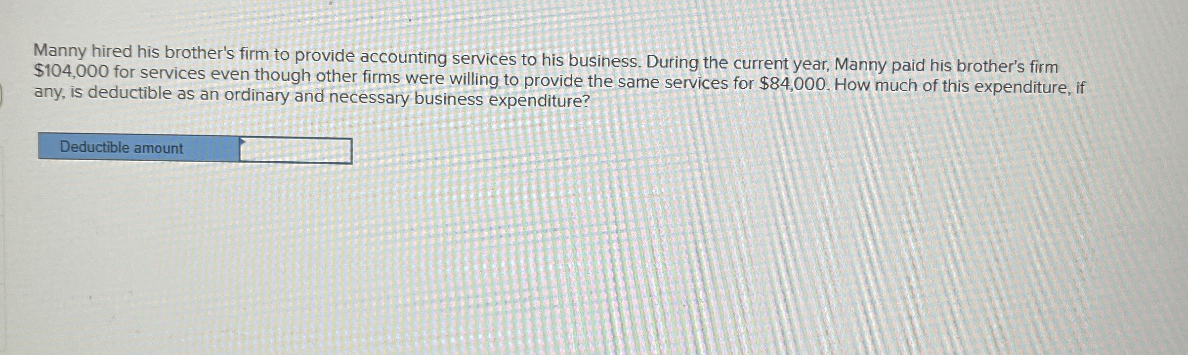 Manny hired his brother's firm to provide