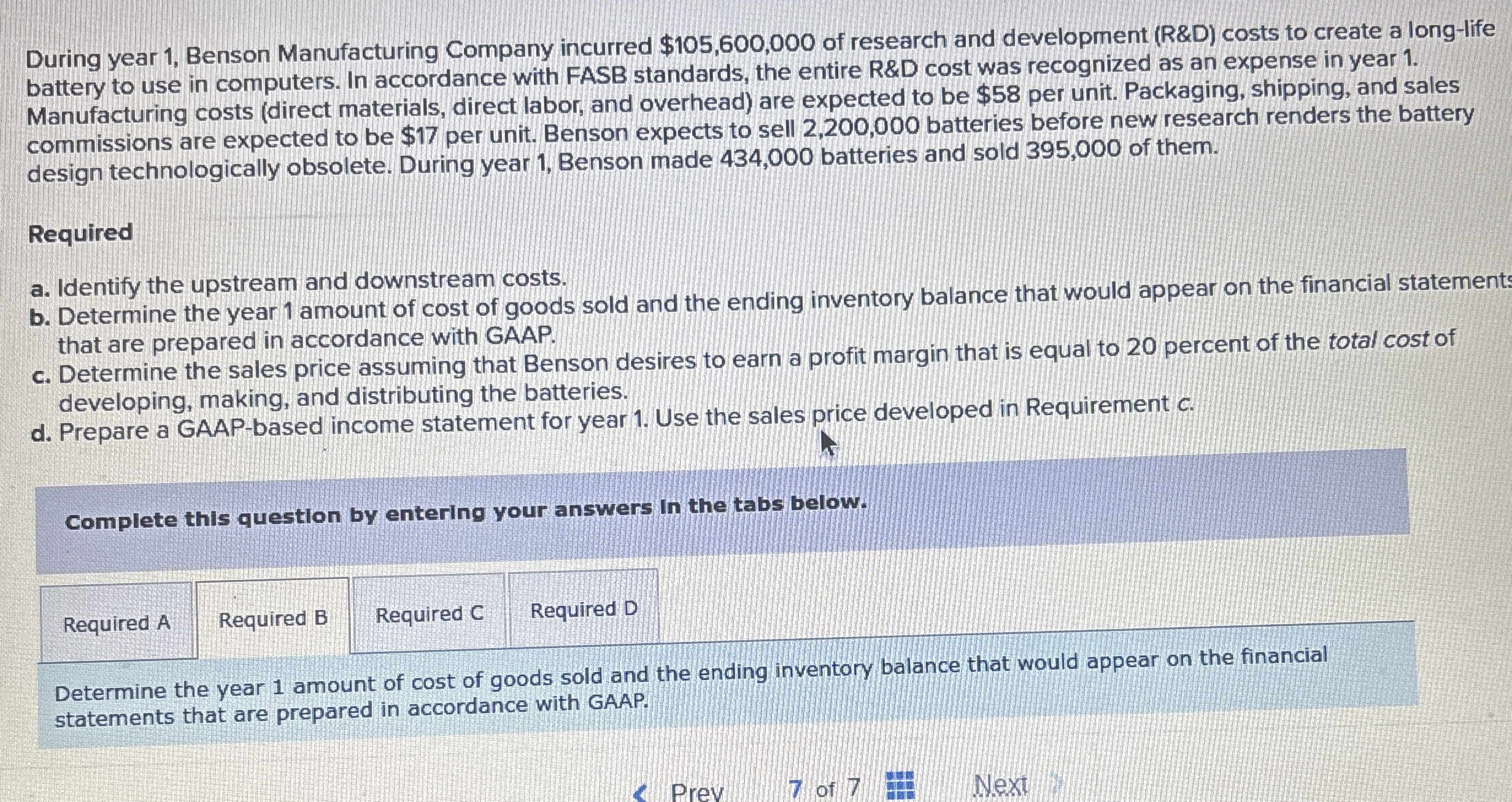 During year 1 , Benson Manufacturing Company