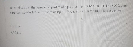 If the shares in the remaining profits of a