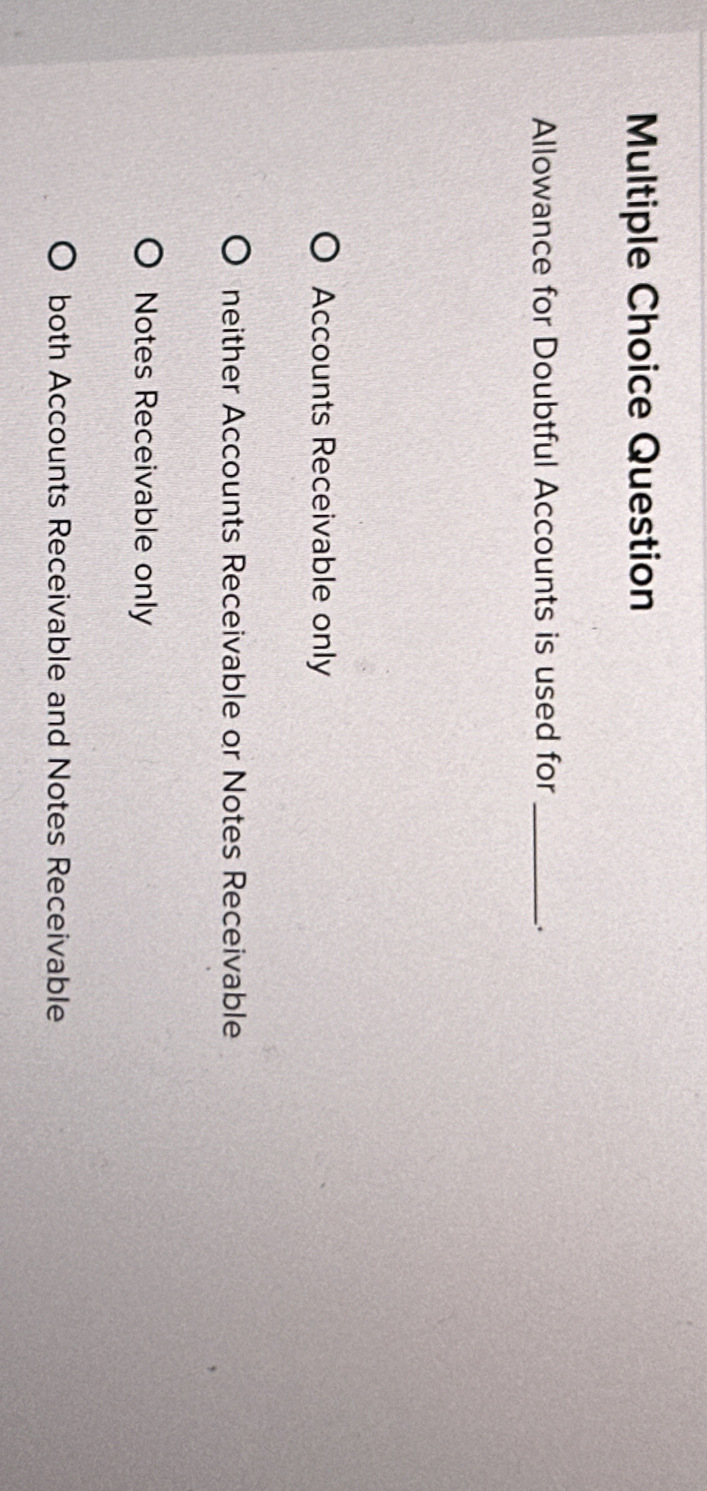 Multiple Choice Question Allowance for Doubtful