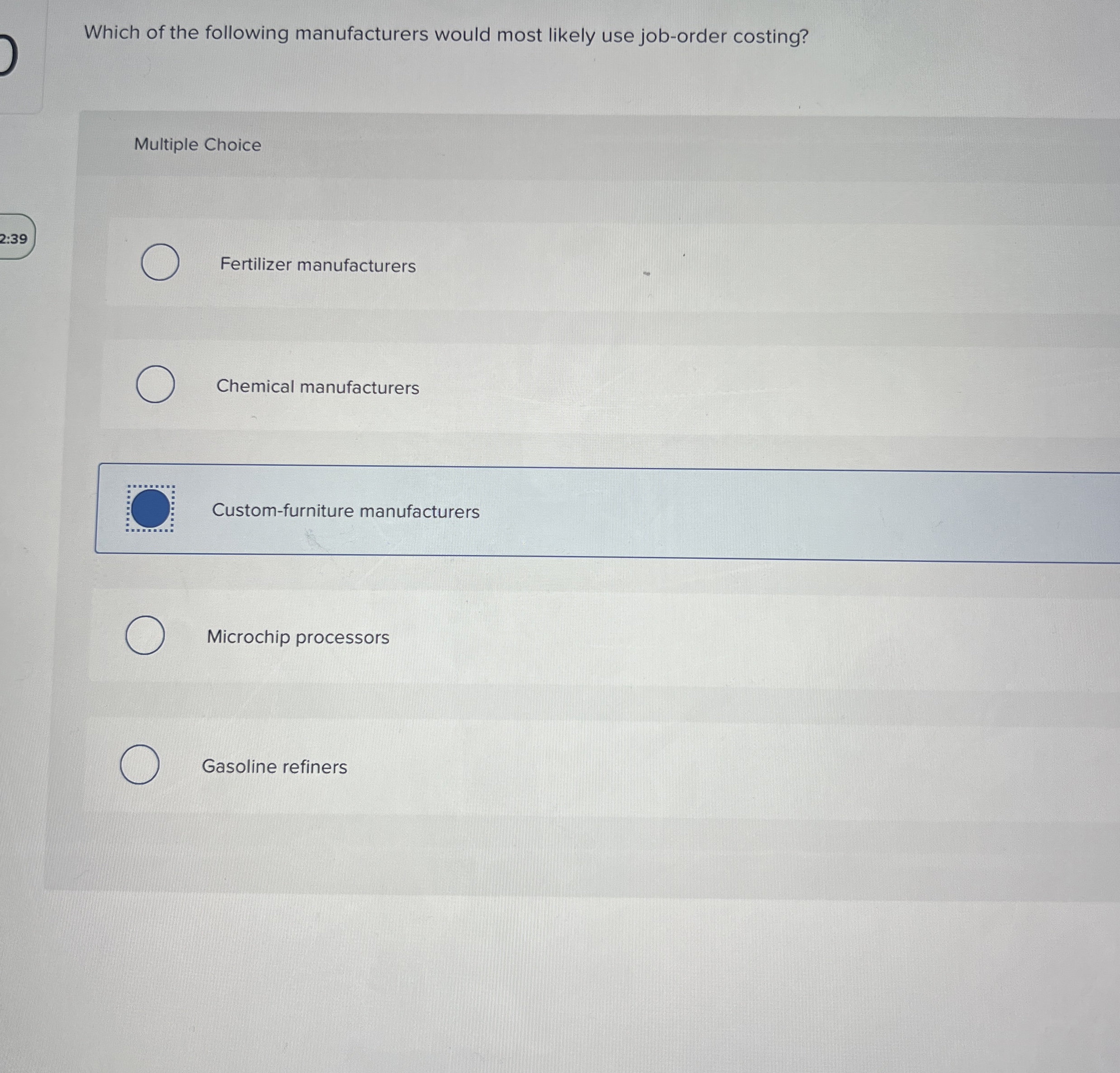 Which of the following manufacturers would most