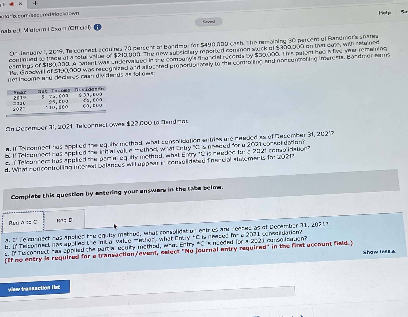 - Prepare entre *C- Prepare entry S to eliminate