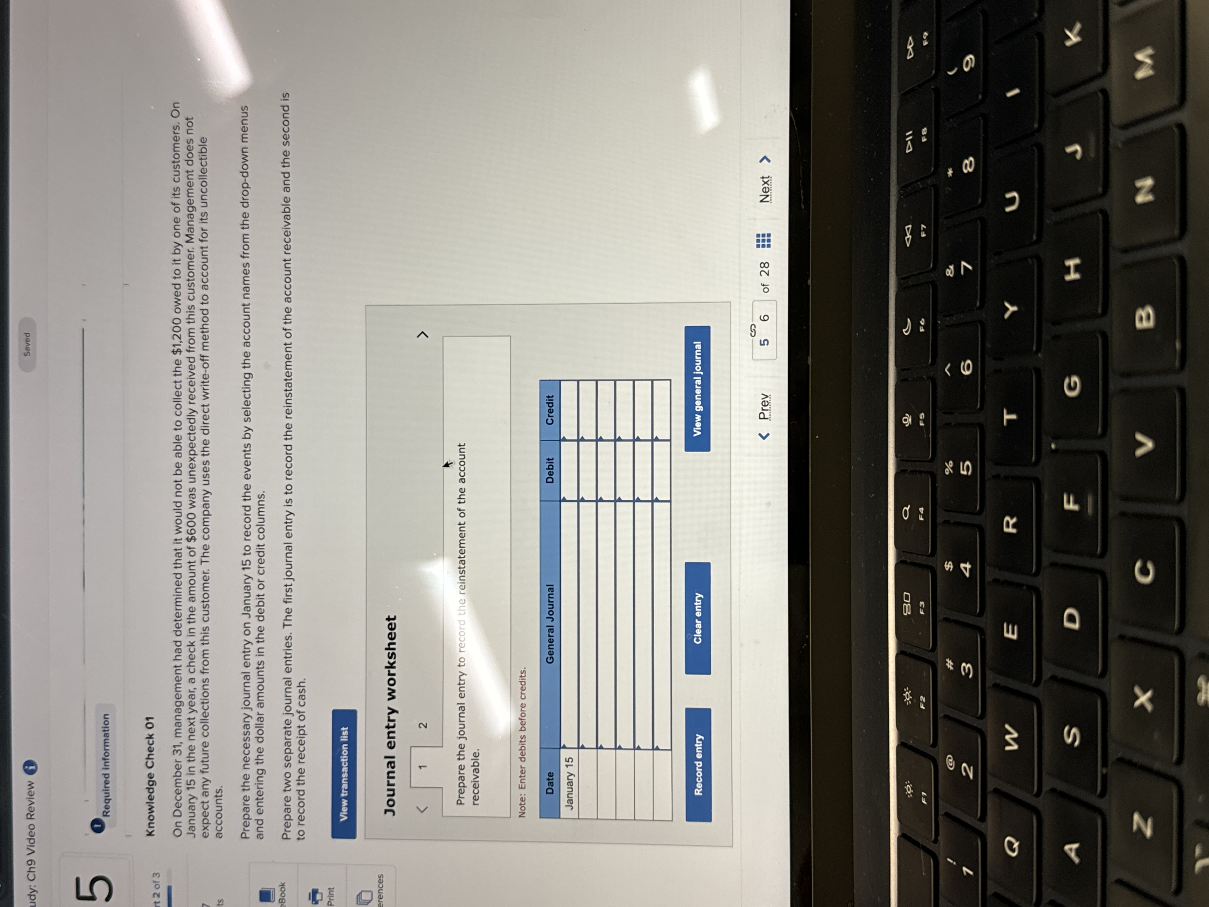 Knowledge Check 0 1 On December 3 1 , management