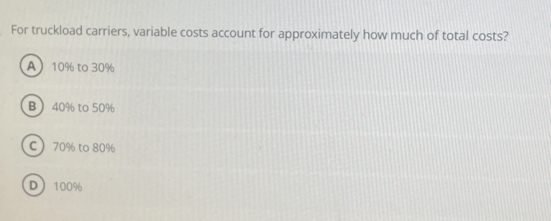 For truckload carriers, variable costs account