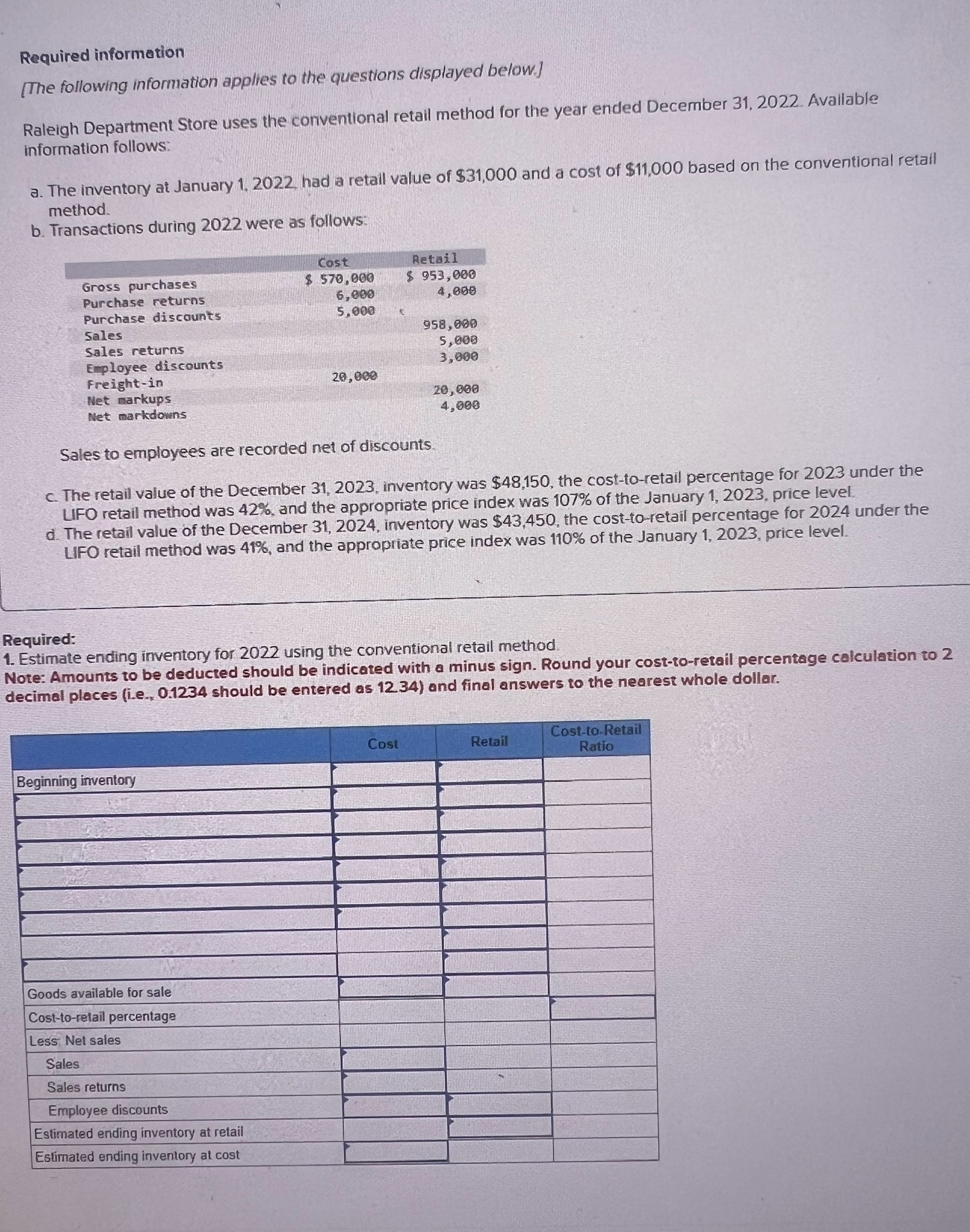 Required informetion [ The following information