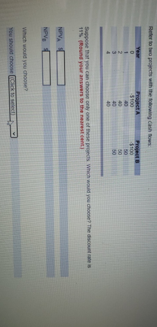 options for you should choose A.project B B.