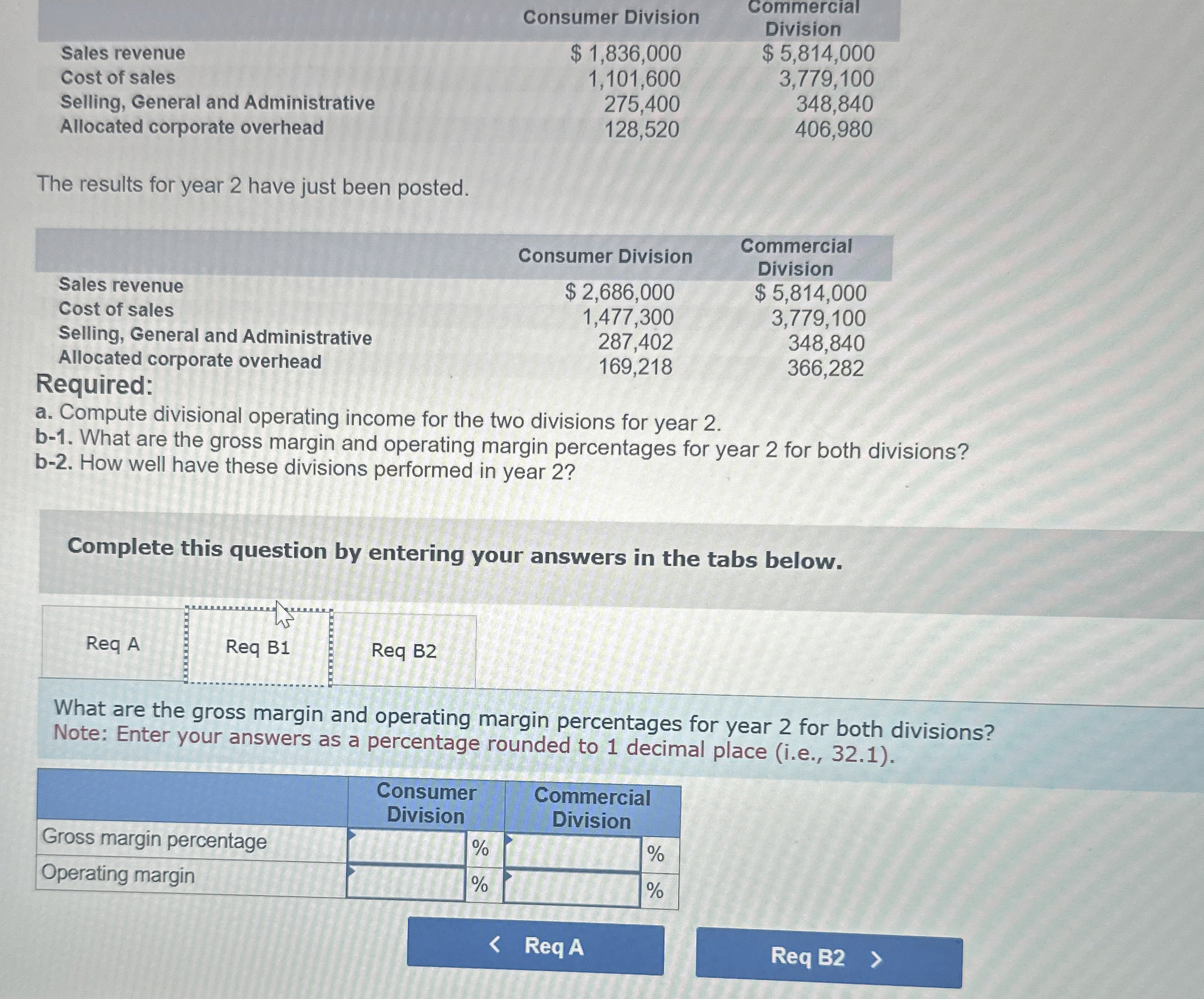 \ table [ [ , Consumer Division, \ table [ [