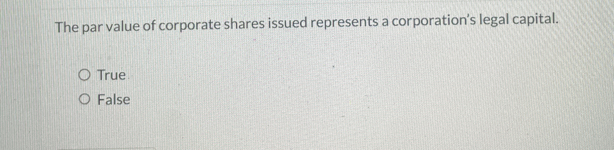 The par value of corporate shares issued