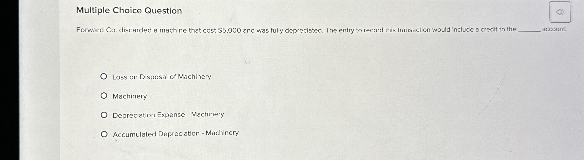 Multiple Choice Question Forward Co . discarded a