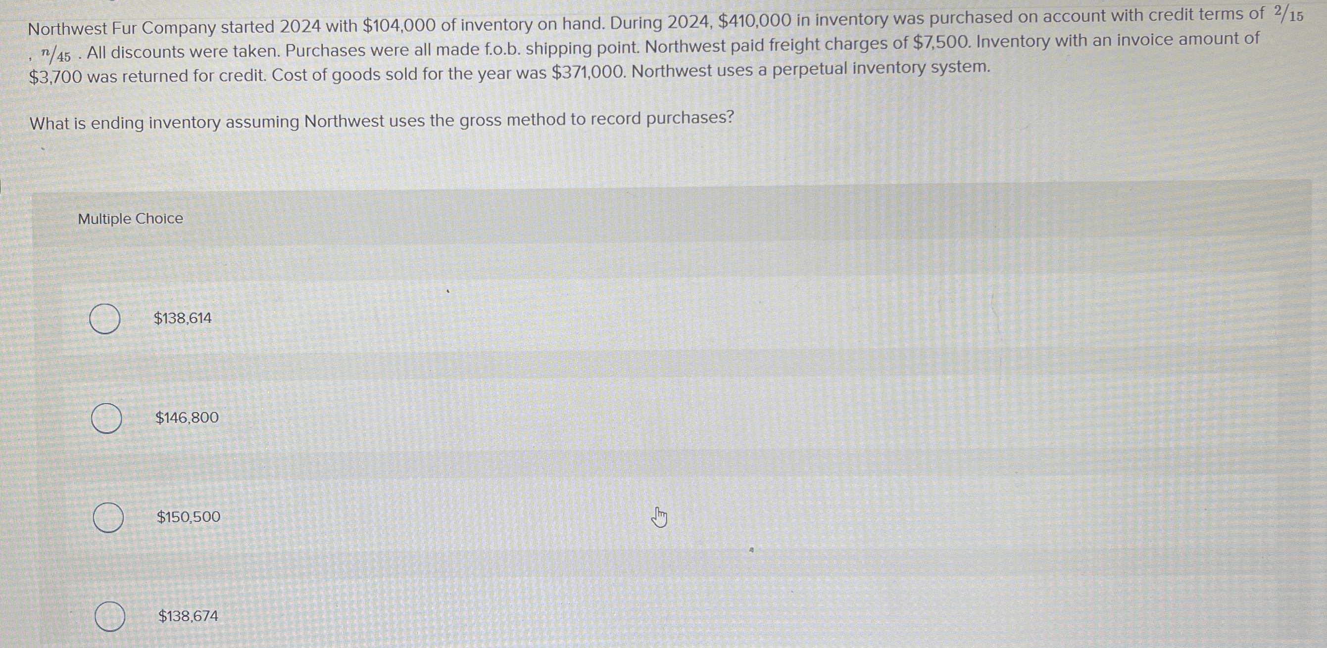 Northwest Fur Company started 2 0 2 4 with $ 1 0