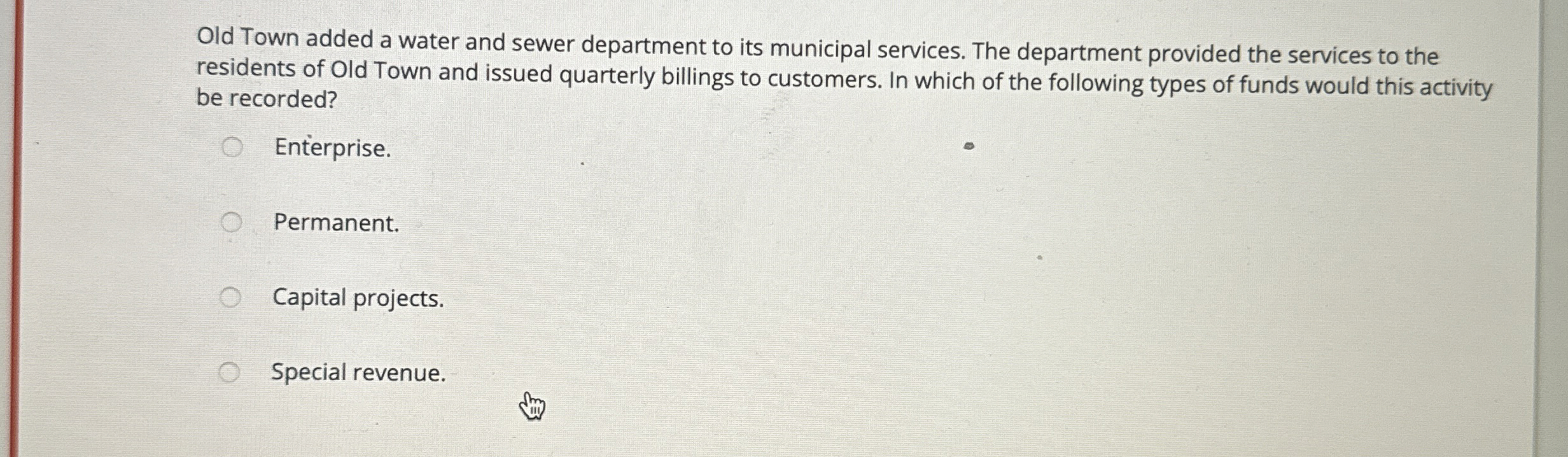 Old Town added a water and sewer department to