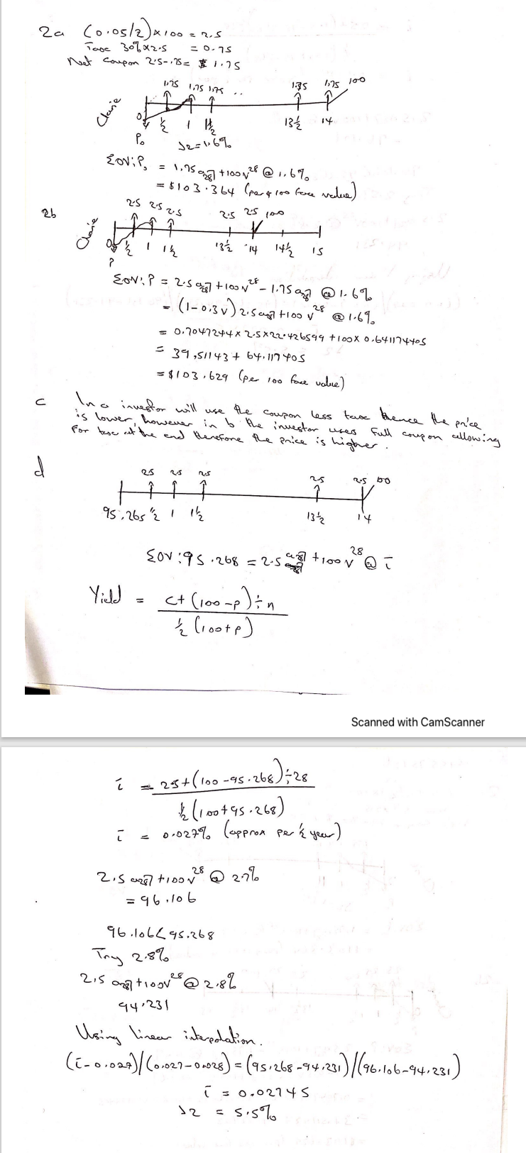 2a (0 .05 / 2) X100 = 2.5 TaDE 30% X 2 -5 = 0. 75