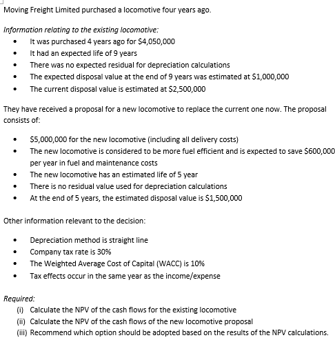 Question 1 : Your company is considering two