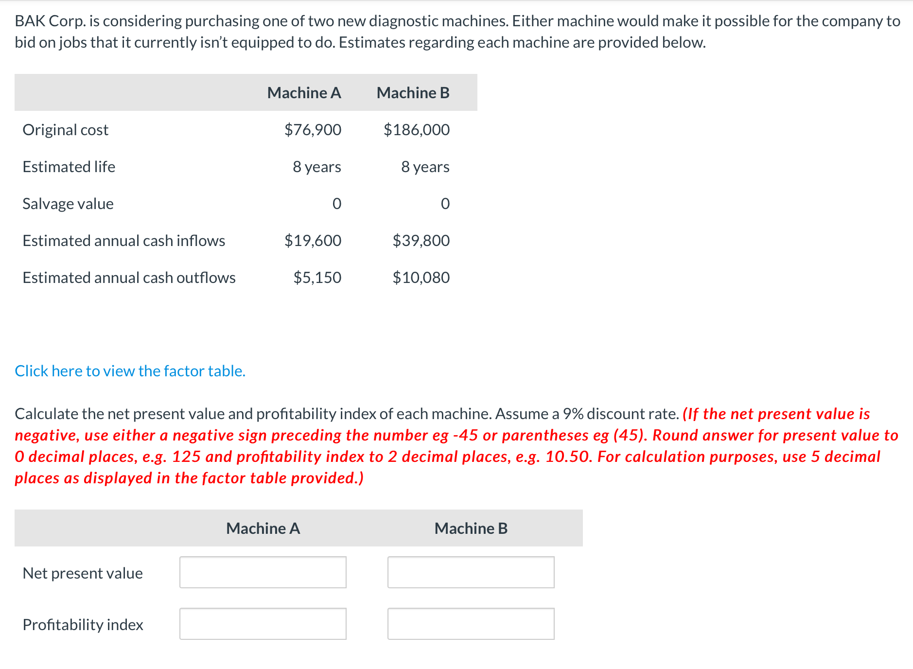 BAK Corp. is considering purchasing one of two
