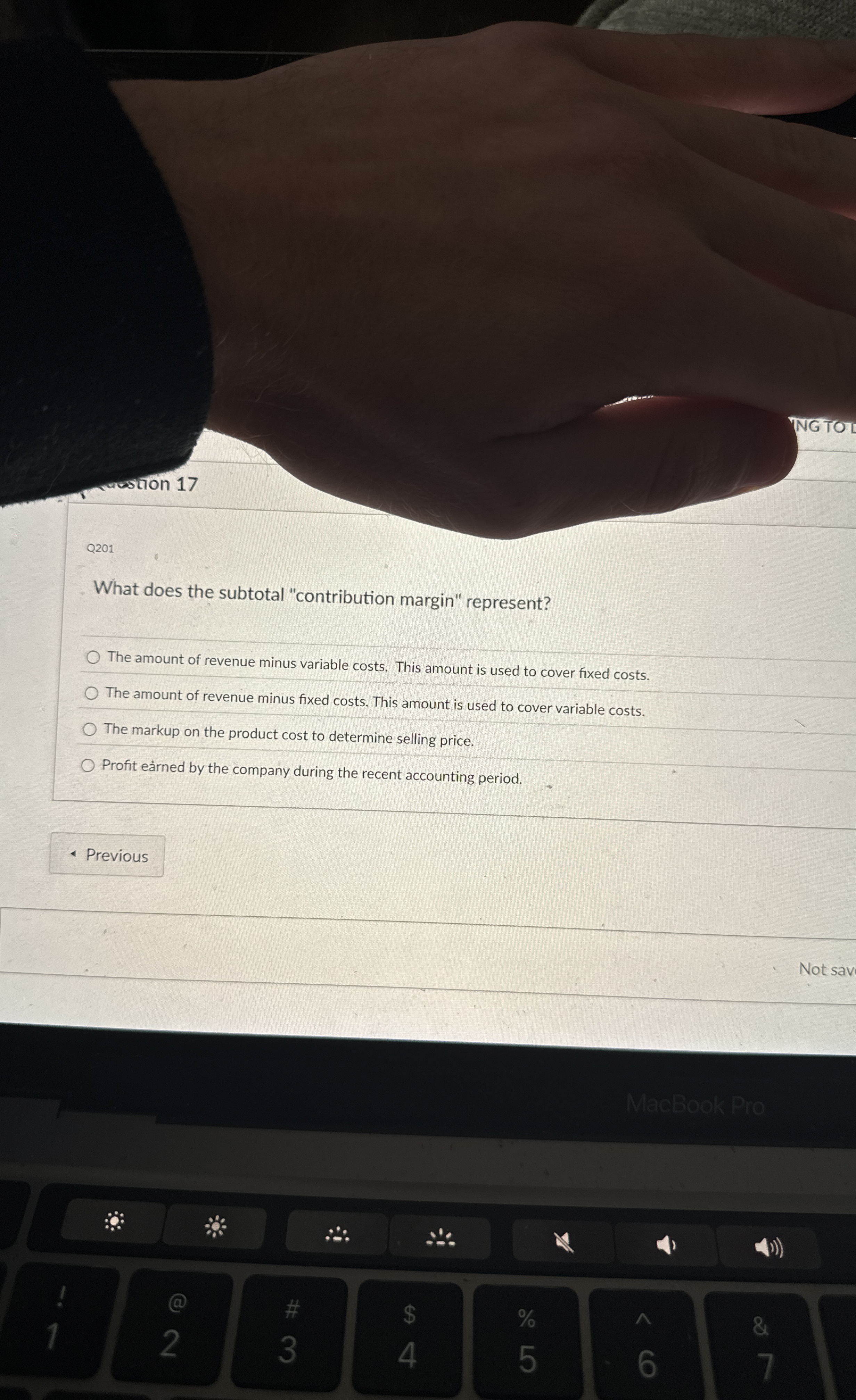 Q 2 0 1 What does the subtotal "contribution