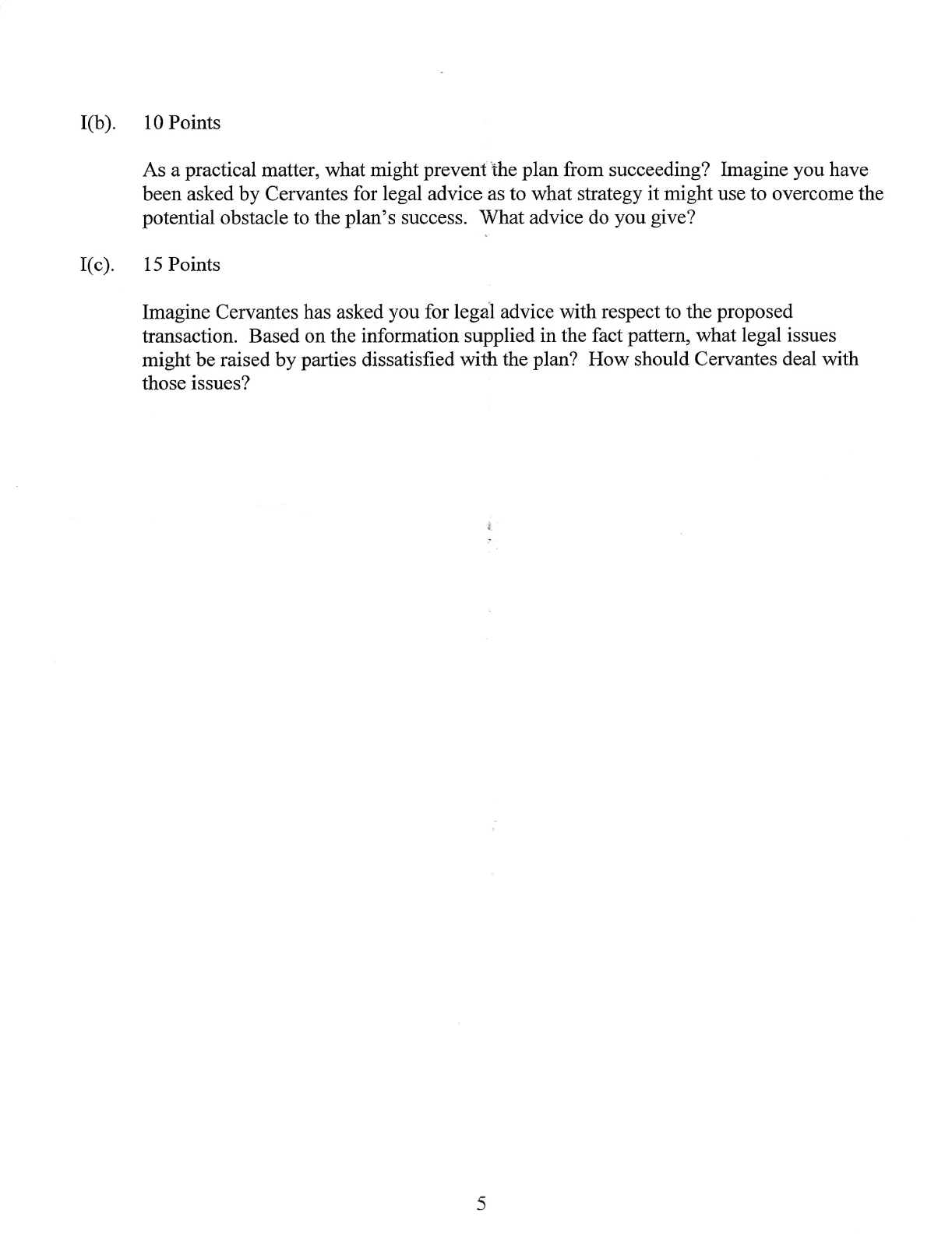 Essay Question I (30 points) TI-HS QUESTION IS