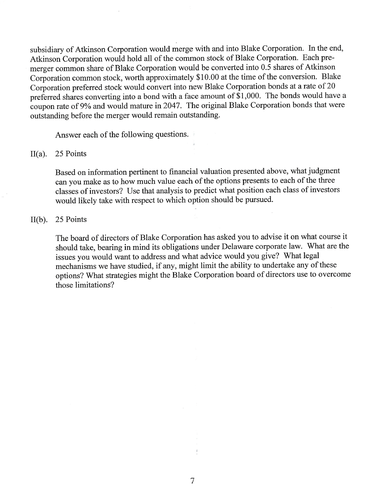 Essay Question I (30 points) TI-HS QUESTION IS