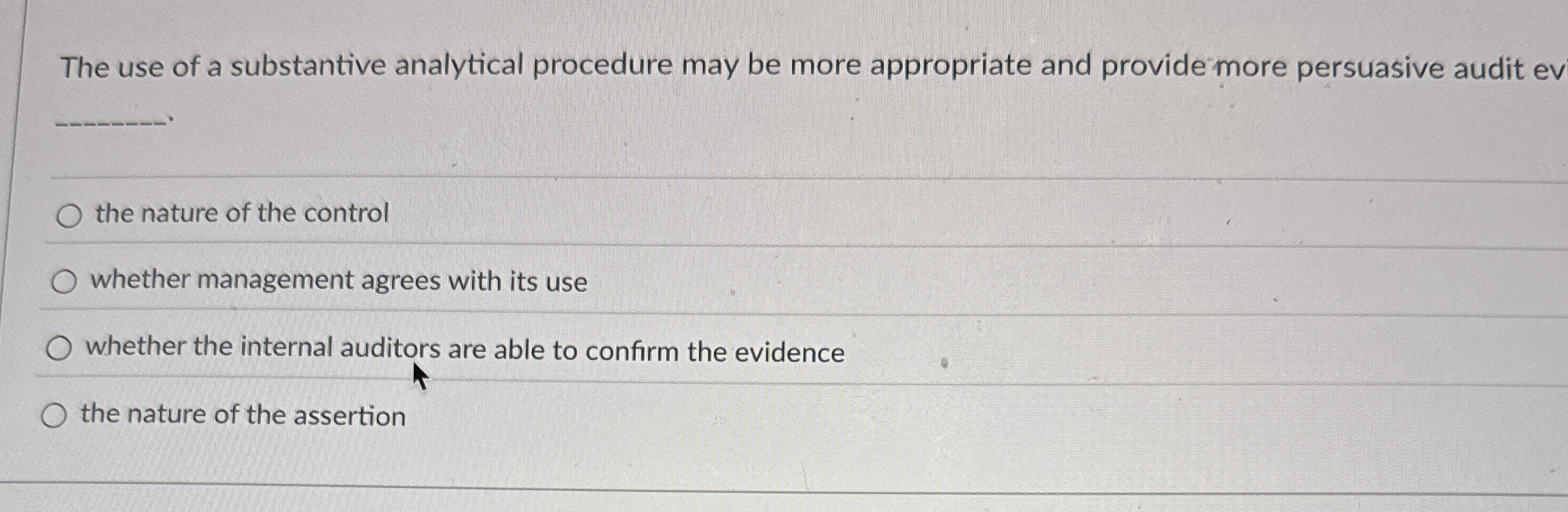 The use of a substantive analytical procedure may
