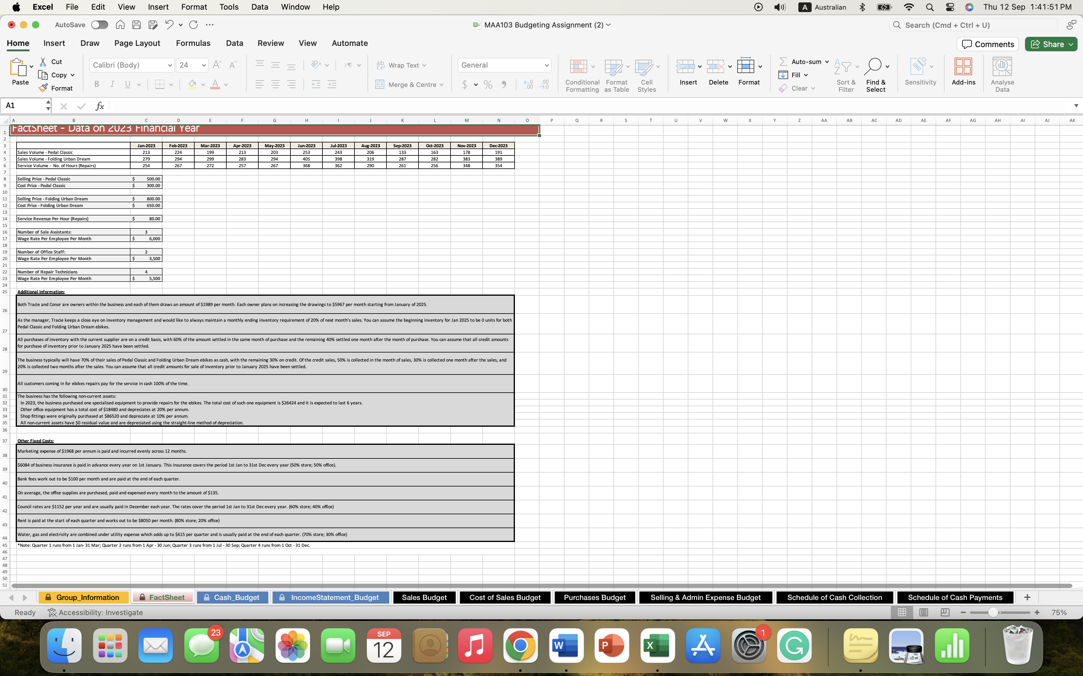 Excel File Edit View Insert Format Tools Data